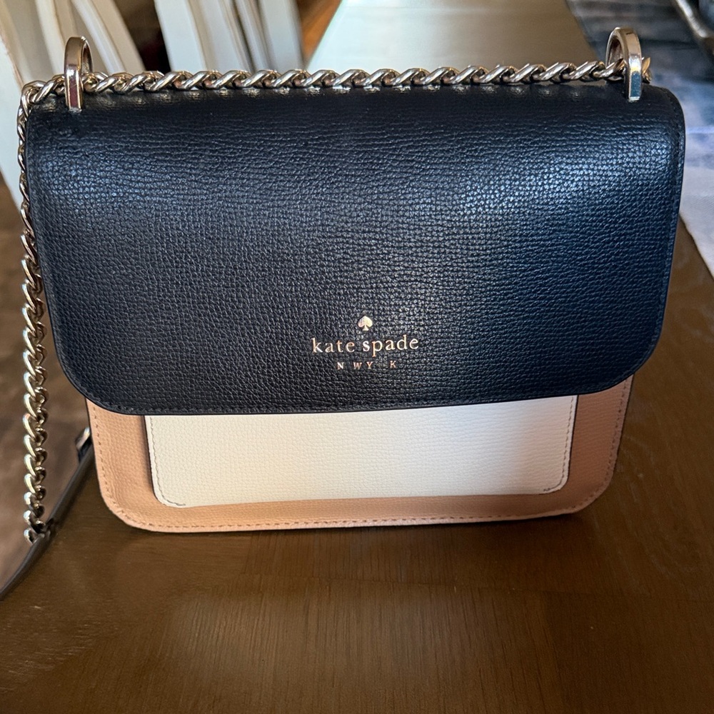 Kate Spade Black, White, and Tan Crossbody Bag